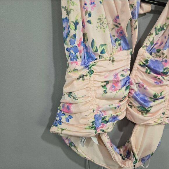 🐢 Zara Floral Print Corset Top SIZE L - Picture 9 of 12